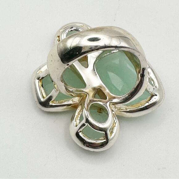 Sequin Hearts Ring Nordstrom Costume Jewelry Chunky Big Gold tone Green SIZE 7 - Picture 8 of 9